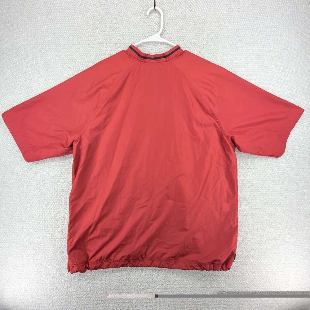 Nike Baseball Short Sleeve Batting Jacket Men XL Red V Neck Pullover Windbreaker - Picture 4 of 8